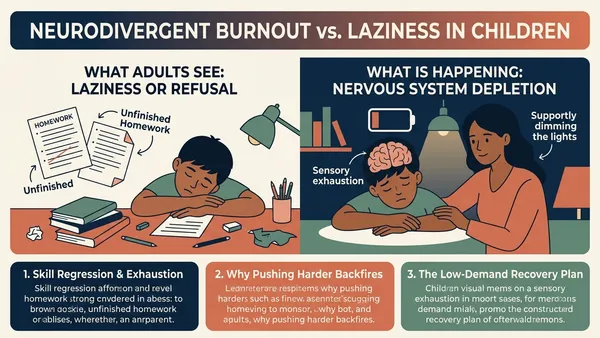 Autistic & ADHD Burnout vs. Laziness in Children: Recognizing Nervous System Depletion Before School Refusal Starts