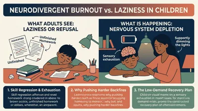 Autistic & ADHD Burnout vs. Laziness in Children: Recognizing Nervous System Depletion Before School Refusal Starts